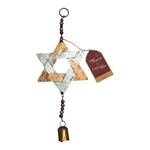 Mira Handcrafted Star of David Metal Chime – Copper & Silver Finish